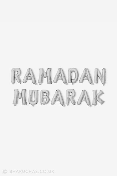 Ramadan Mubarak - 16" Silver Foil Balloons