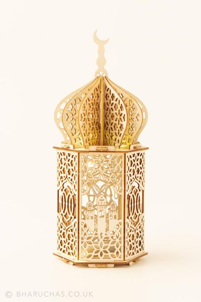 Wood Craft Lamp - 24cm