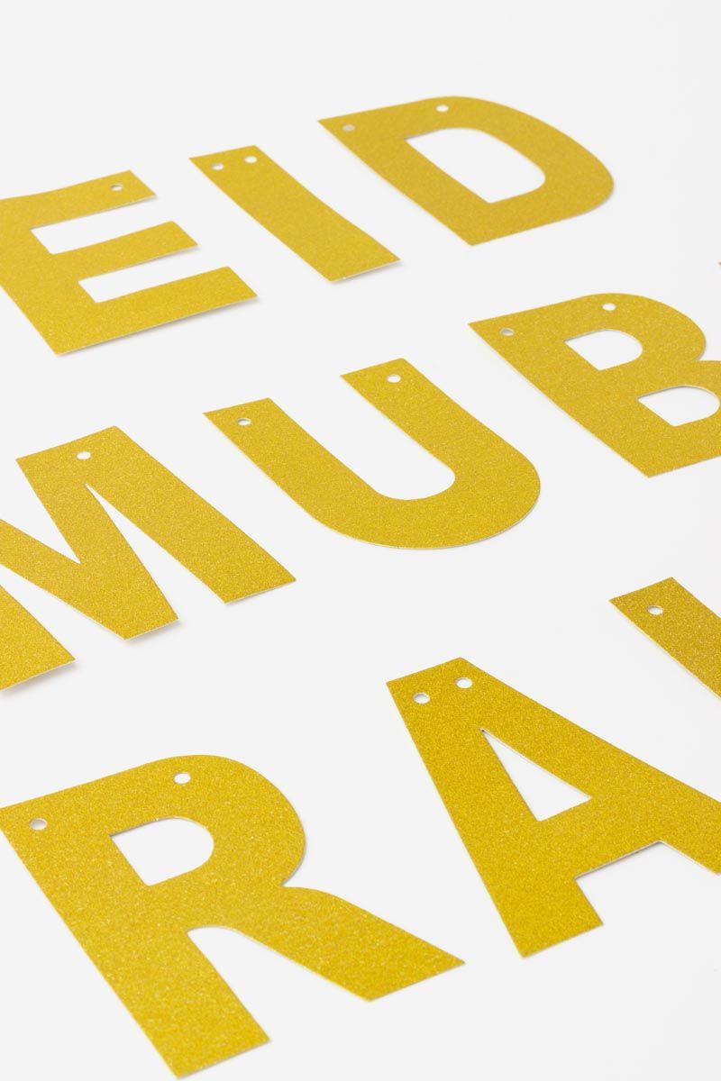 Eid Mubarak - Gold Glitter Bunting