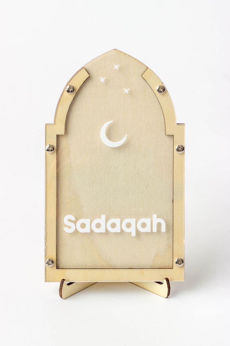 Wood Charity Jar - Sadaqah Arch