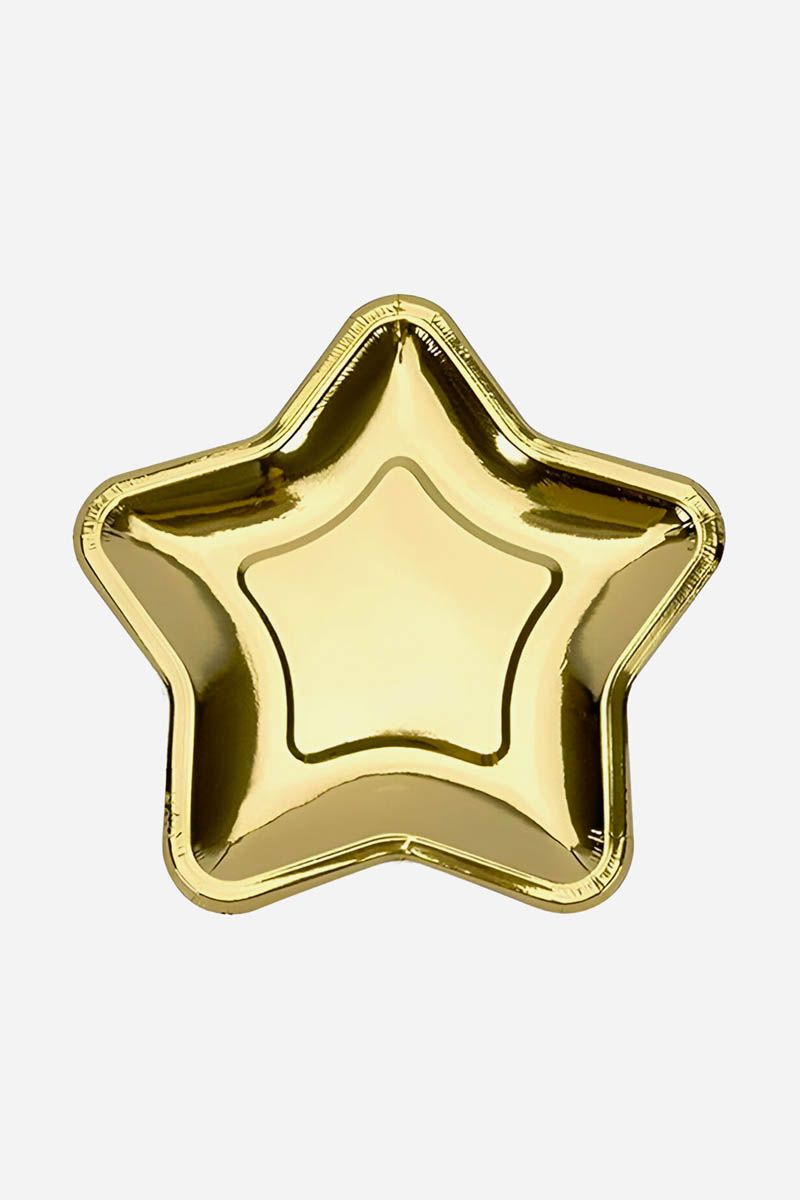 Star Shaped Gold Paper Plates – 7 Inch (5 Pack)