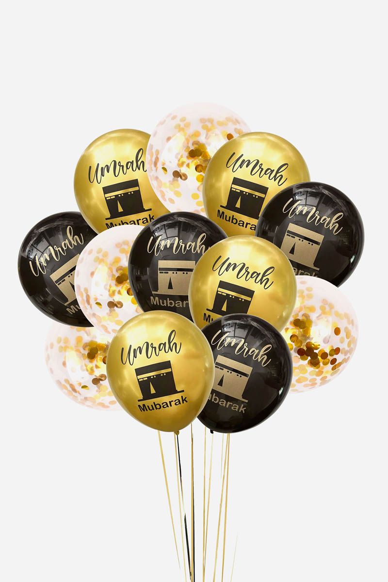 Umrah Mubarak Balloon Set – 12