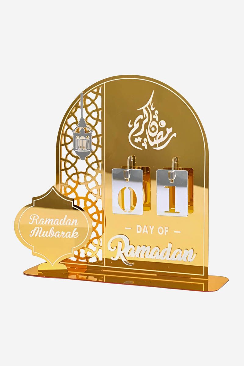 Gold Acrylic Ramadan Countdown Flip Calendar