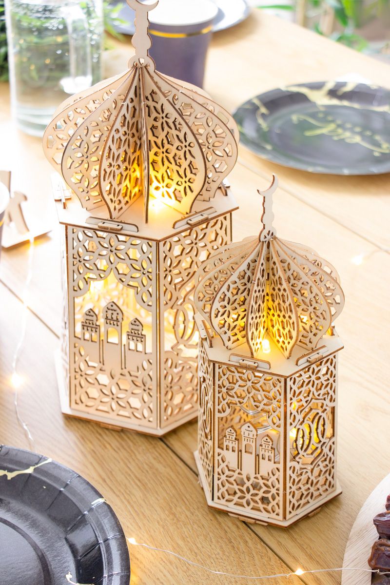 Wood LED Craft Lamp - 35cm