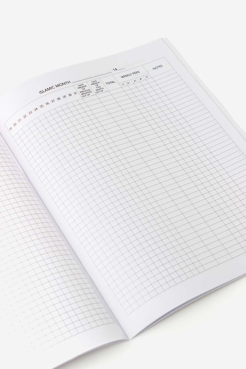 Madrassah Classroom Attendance Register