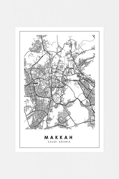 Map of Makkah Poster